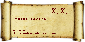 Kreisz Karina névjegykártya